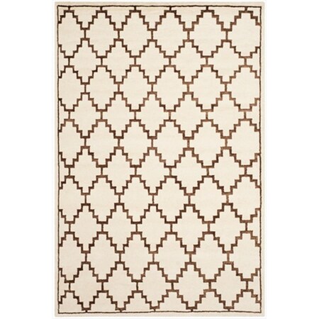 Safavieh 4 x 6 ft. Small Rectangle Traditional Mosaic Ivory and Brown Hand Knotted Rug MOS160A-4